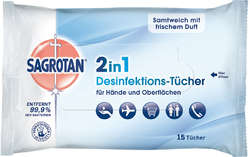 SAGROTAN 2in1 Desinfektions-Tücher