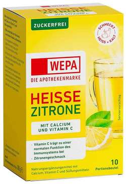 WEPA heiße Zitrone+Vit.C+Calcium zuckerfrei Pulver