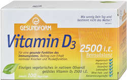 GESUNDFORM Vitamin D3 2.500 I.E. Vega-Caps
