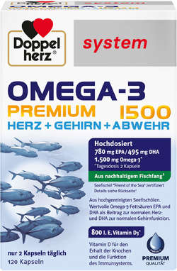 DOPPELHERZ Omega-3 Premium 1500 system Kapseln